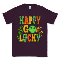 Plum happy go lucky  with coin and shamrock Classic Tee - Artiststas