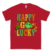 Red happy go lucky  with coin and shamrock Classic Tee - Artiststas