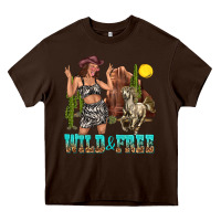 Chocolate Brown wild and free Heavy Core Tee - texasbilliewilder