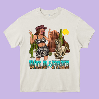 Wild And Free Heavy Core Tee Designed By Texasbilliewilder
