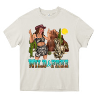 Cream wild and free Heavy Core Tee - texasbilliewilder