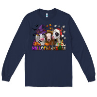 Navy hallothanksmas heifers Long Sleeve Tee - Jasminsmagicworld