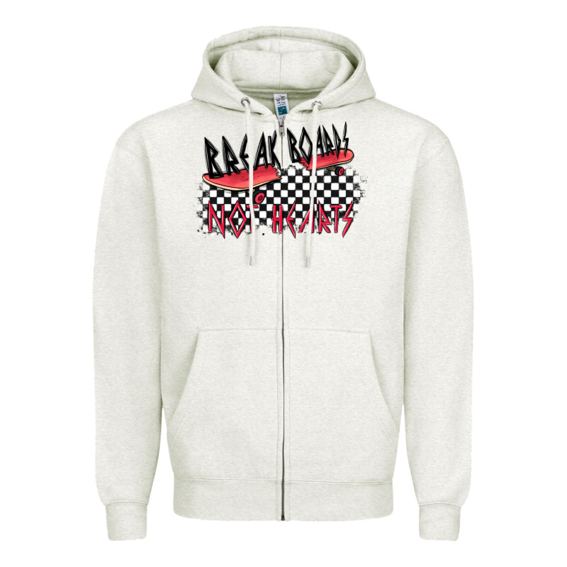Break Boards Not Hearts Zipper Hoodie by MaliasSmallBusiness | Teevron