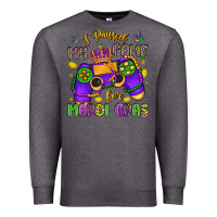 Charcoal Heather i paused my game for mardi gras Premium Sweatshirt - LillyAllenDesigns