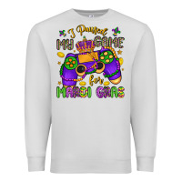 Dove Grey i paused my game for mardi gras Premium Sweatshirt - LillyAllenDesigns