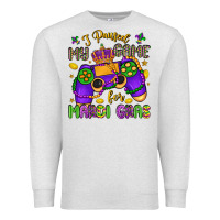 Oatmeal Heather i paused my game for mardi gras Premium Sweatshirt - LillyAllenDesigns
