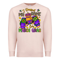 Pale Pink i paused my game for mardi gras Premium Sweatshirt - LillyAllenDesigns