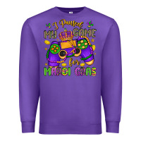 Purple i paused my game for mardi gras Premium Sweatshirt - LillyAllenDesigns