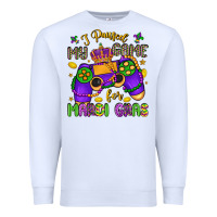 White i paused my game for mardi gras Premium Sweatshirt - LillyAllenDesigns