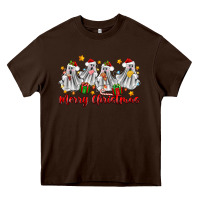 Chocolate Brown merry christmas pantasmas ghost christmas Heavy Core Tee - Zillion Design Studio