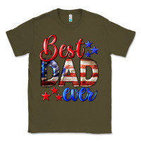 Army Green Best Dad Ever 4th of July Classic Tee - LillyAllenDesigns