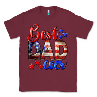 Burgundy Best Dad Ever 4th of July Classic Tee - LillyAllenDesigns