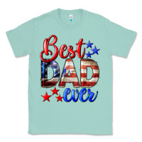 Seafoam Best Dad Ever 4th of July Classic Tee - LillyAllenDesigns
