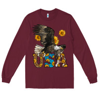 Burgundy Western Usa Eagle Long Sleeve Tee - LillyAllenDesigns