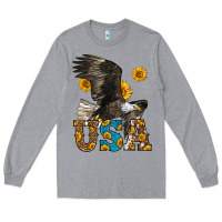 Heather Grey Western Usa Eagle Long Sleeve Tee - LillyAllenDesigns