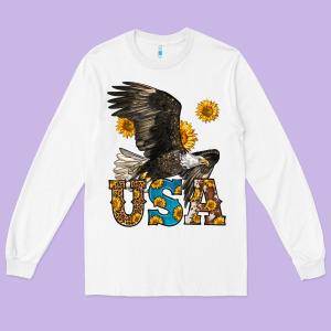 Western Usa Eagle Long Sleeve Tee Designed By Lillyallendesigns
