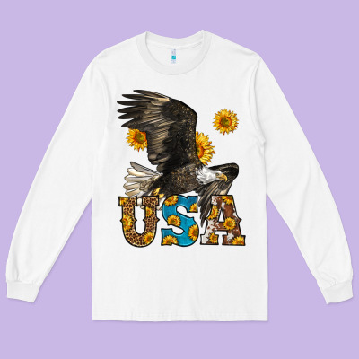 Western Usa Eagle Long Sleeve Tee Designed By Lillyallendesigns