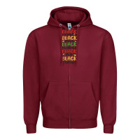 Burgundy black history Zipper Hoodie - MaliasSmallBusiness