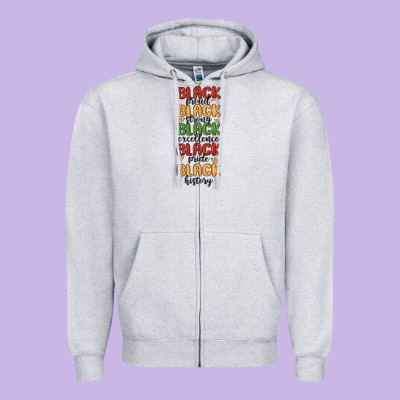 Black History Zipper Hoodie Designed By Maliassmallbusiness