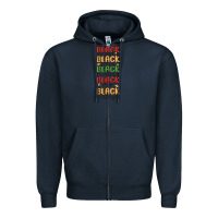 Navy black history Zipper Hoodie - MaliasSmallBusiness