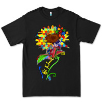 Black be kind autism sunflower Premium Tee - Zillion Design Studio