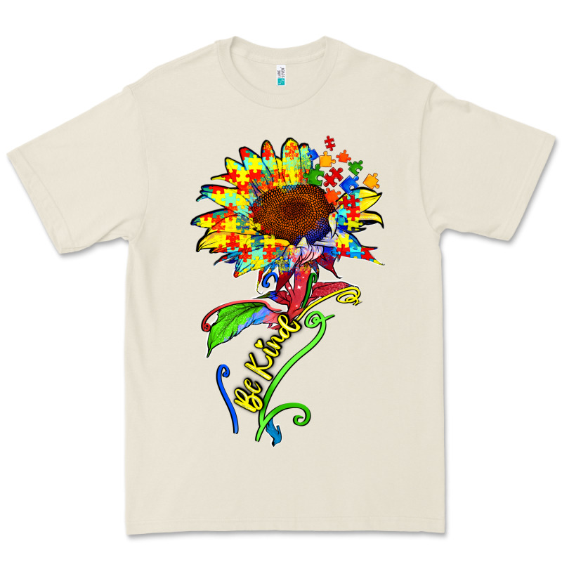Be Kind Autism Sunflower Premium Tee by Zillion Design Studio | Teevron