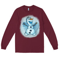 Burgundy olaf snowman Long Sleeve Tee - AdoDesignShop
