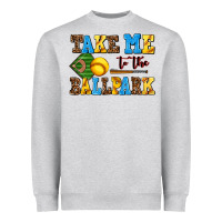 Heather Grey take me to the ballpark softball Heavyweight Sweatshirt - AdoDesignShop