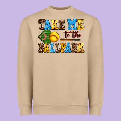 Take Me To The Ballpark Softball Heavyweight Sweatshirt Designed By Adodesignshop