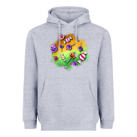 Heather Grey halloween candy patches Heavyweight Hoodie - BundleAndBundleShop
