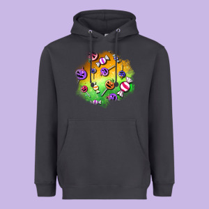 Halloween Candy Patches Heavyweight Hoodie Designed By Bundleandbundleshop