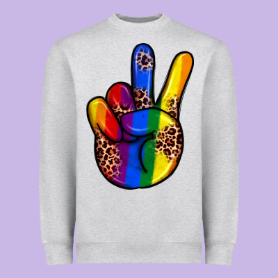 Pride Leopard Peace Hand Heavyweight Sweatshirt Designed By Jahusdesignshop