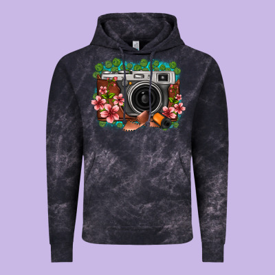 Floral Lotus Leaf Film Roll Vintage Camera Vintage Hoodie Designed By Fadigitalartstudio