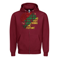 Burgundy black history honoring the past inspiring the futu Zipper Hoodie - MaliasSmallBusiness