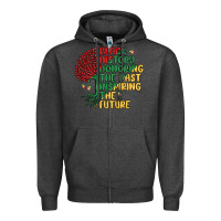 Charcoal Heather black history honoring the past inspiring the futu Zipper Hoodie - MaliasSmallBusiness