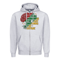 Heather Grey black history honoring the past inspiring the futu Zipper Hoodie - MaliasSmallBusiness