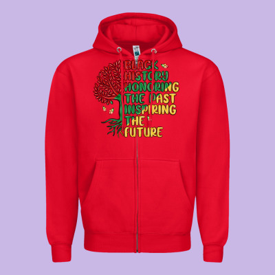 Black History Honoring The Past Inspiring The Futu Zipper Hoodie Designed By Maliassmallbusiness