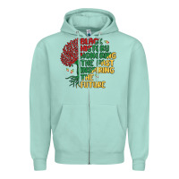 Seafoam black history honoring the past inspiring the futu Zipper Hoodie - MaliasSmallBusiness