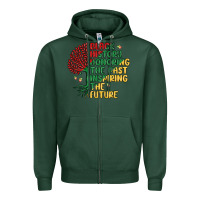 Sports Green black history honoring the past inspiring the futu Zipper Hoodie - MaliasSmallBusiness