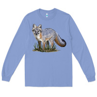 Colony Blue Gray Fox Long Sleeve Tee - LillyAllenDesigns