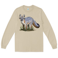 Mushroom Gray Fox Long Sleeve Tee - LillyAllenDesigns