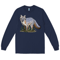 Navy Gray Fox Long Sleeve Tee - LillyAllenDesigns