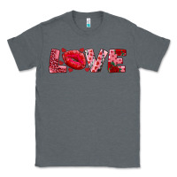 Charcoal Heather love with kiss Classic Tee - AdoDesignShop