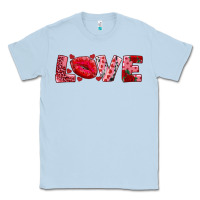 Dusty Blue love with kiss Classic Tee - AdoDesignShop