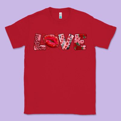 Love With Kiss Classic Tee Designed By Adodesignshop
