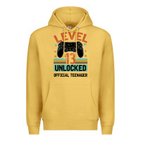 Antique Gold Level 13 Unlocked Official Teenager 13th Birthday Premium Hoodie - Bettercallsaul