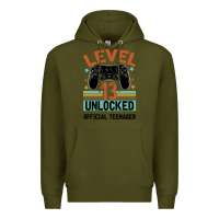 Army Green Level 13 Unlocked Official Teenager 13th Birthday Premium Hoodie - Bettercallsaul
