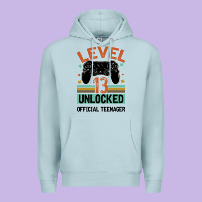 Level 13 Unlocked Official Teenager 13th Birthday Premium Hoodie Designed By Bettercallsaul
