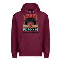 Burgundy Level 13 Unlocked Official Teenager 13th Birthday Premium Hoodie - Bettercallsaul