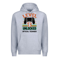 Heather Grey Level 13 Unlocked Official Teenager 13th Birthday Premium Hoodie - Bettercallsaul